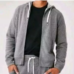 Joe Fresh Sweatshirt Zip Jacket Men XXL Hood Charcoal Grey Lounge Athleisure New